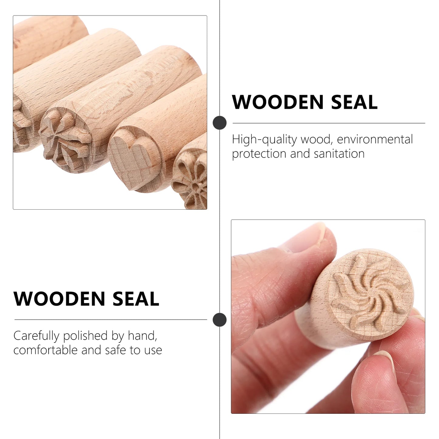 Clay Wood Pottery Tools Stamp | 5pcs