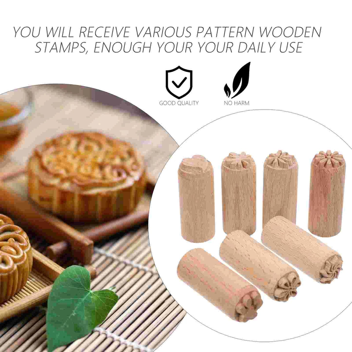 Clay Wood Pottery Tools Stamp | 5pcs