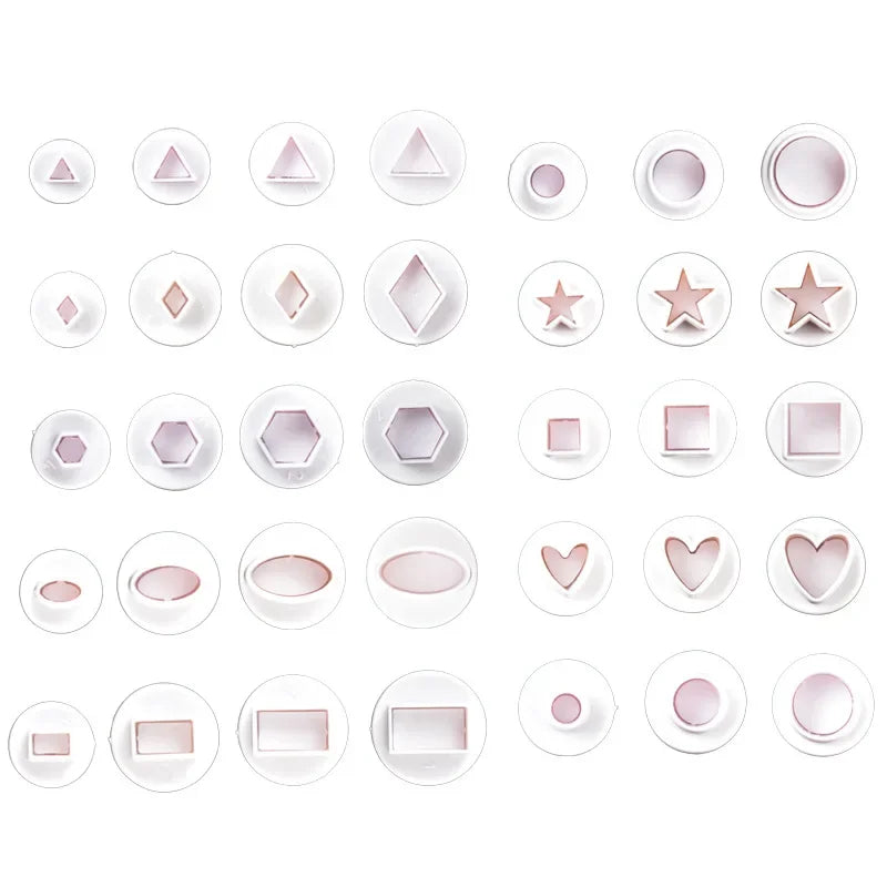 Heart - Pentagram - Star - Round Seal Clay/Cookie Cutter | 3/4pcs