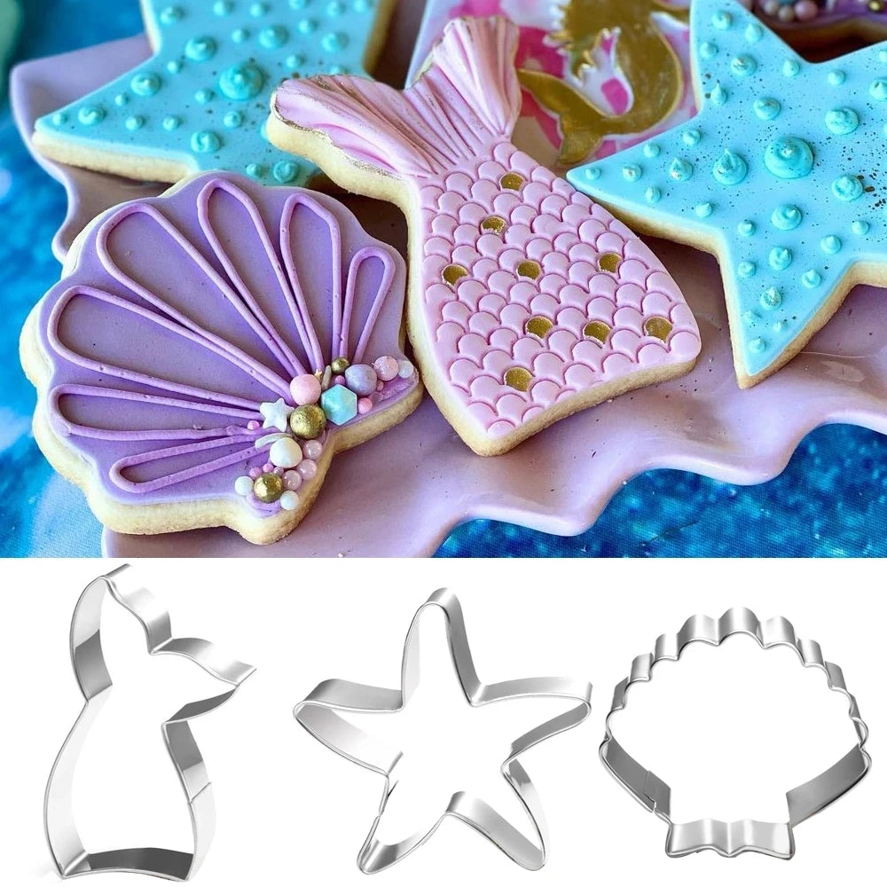 Under The Sea themed Cookie or Clay Cutter Mold | 3Pcs/set