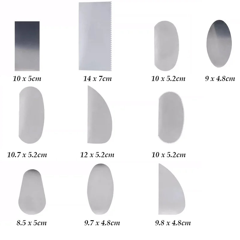 Wood Metal and Rubber Shaping Scraper Pottery Ribs Set