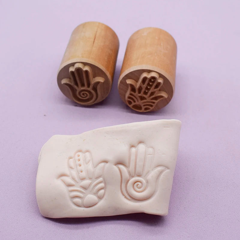 Lucky Hand Wooden Embossing Block Stamp