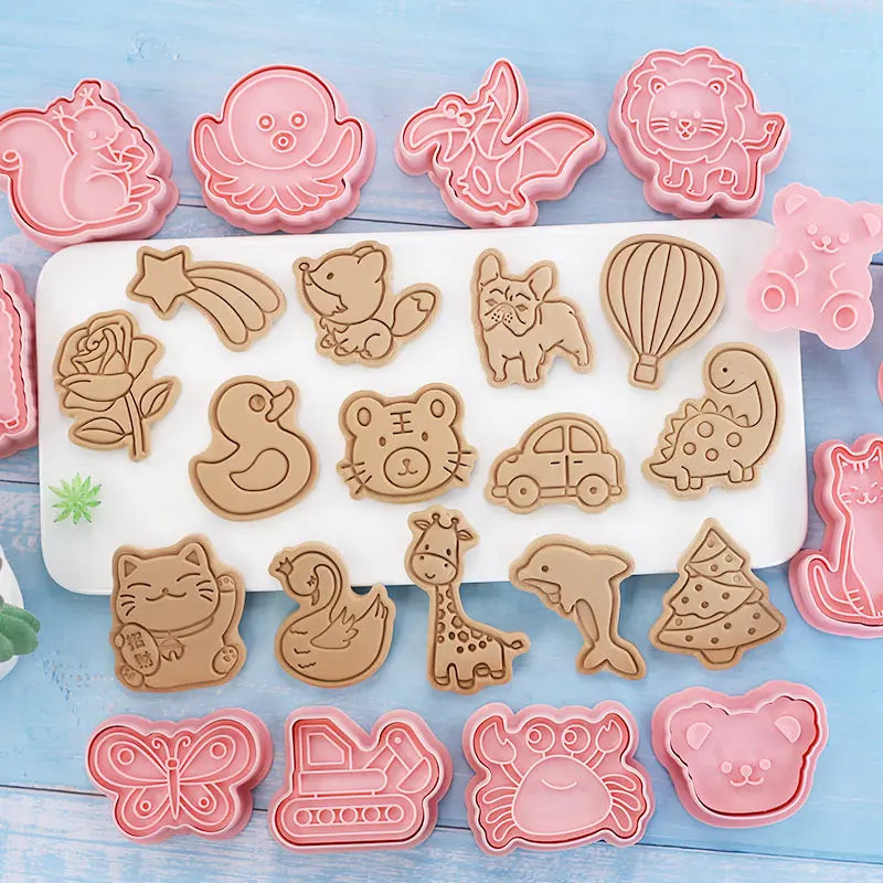 3D Cute Cartoon Pressable Clay Cutters | 8 Pcs/set