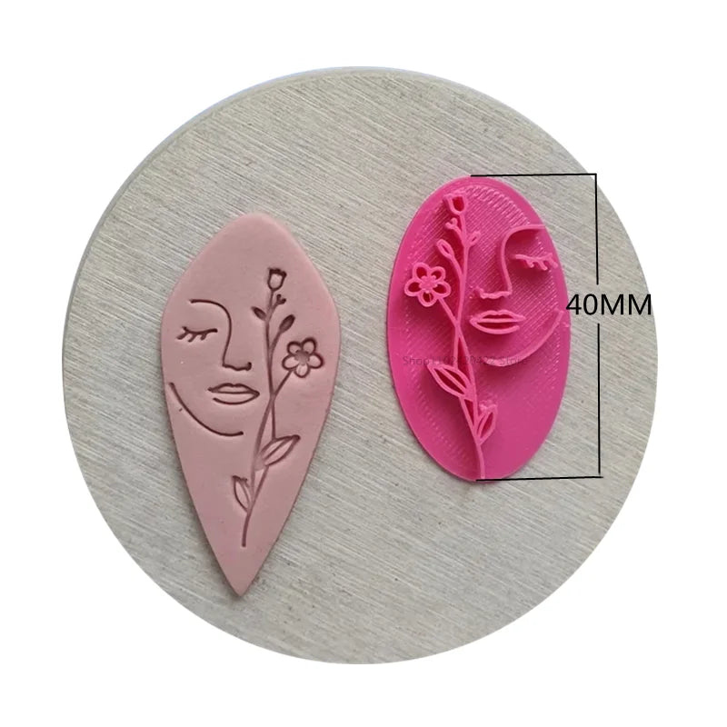 Polymer Clay Cutter | Flower/Abstract Face Embossing Tool