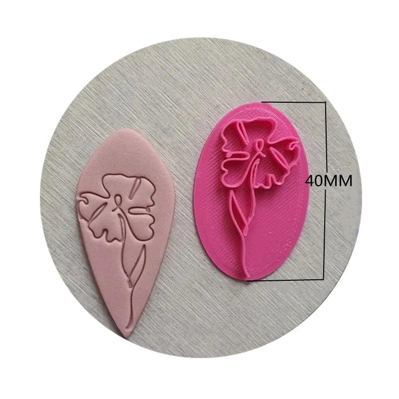 Polymer Clay Cutter | Flower/Abstract Face Embossing Tool