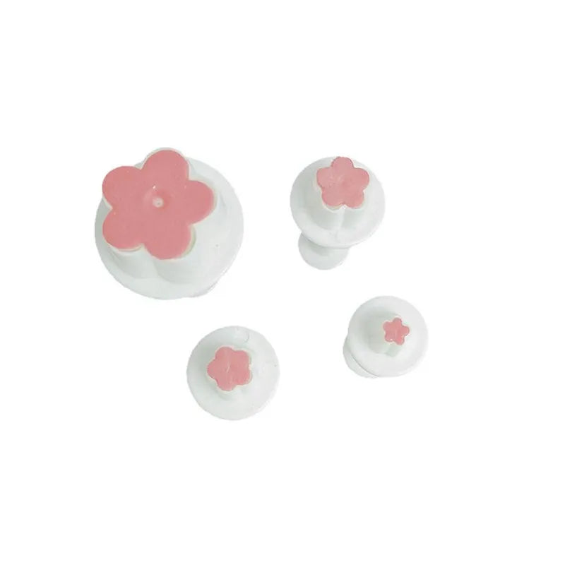 Plum Blossom Flower Plunger Clay Cutter  | 4Pcs/Set