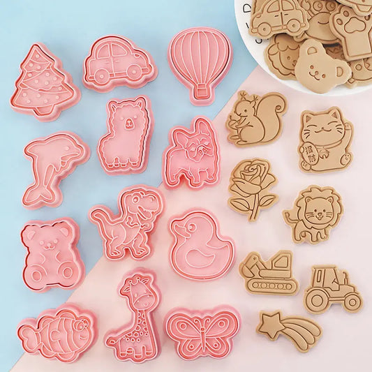 3D Cute Cartoon Pressable Clay Cutters | 8 Pcs/set