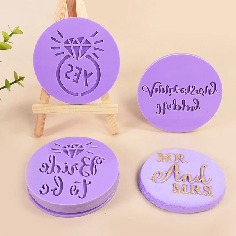 Wedding Clay Cutter Stamp | Love Embossed Mold | Bridal Shower Party Fondant Cake Decorating Stamp