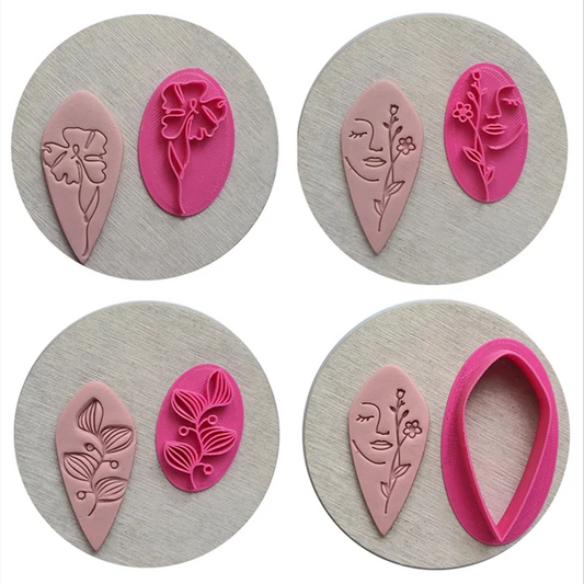 Polymer Clay Cutter | Flower/Abstract Face Embossing Tool