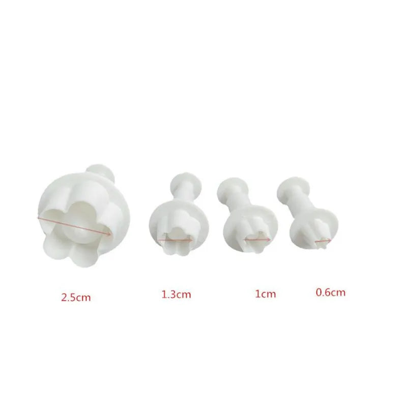 Plum Blossom Flower Plunger Clay Cutter  | 4Pcs/Set